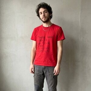 Rome Pays Off Basquiat Top Mens Medium Red Graphic Tee Amen King Pleasure Art